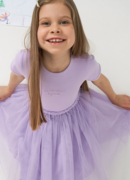 Юбка трикотажная для девочек, Фиолетовый O`Stin GT6679O02-70 - фото 2