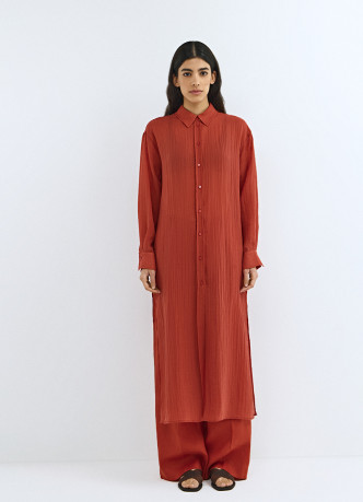 Длинная рубашка из жатой ткани