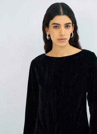 Платье мини из жатого бархата