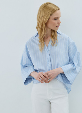 Рубашка в полоску с рукавом 3/4