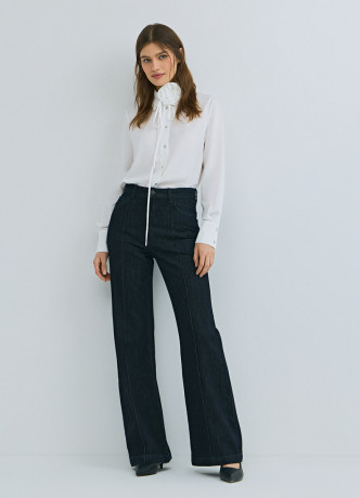 Джинсы клёш с высокой посадкой