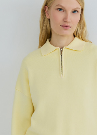 Джемпер с воротником поло на молнии