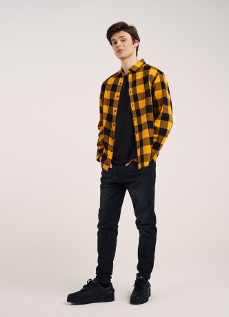 Рубашка Regular Fit из твила в клетку