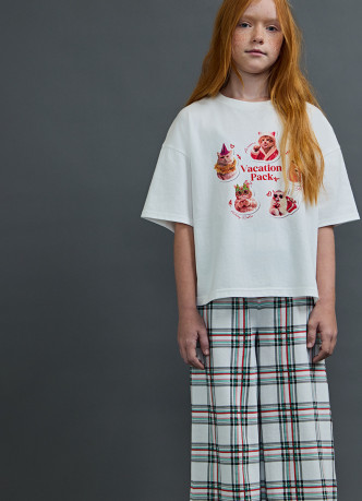 Пижамные брюки в клетку для девочек