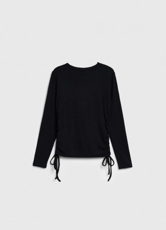 Лонгслив в рубчик с завязками для девочек