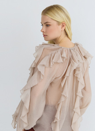 Блузка из лиоцелла с рюшами