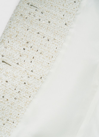 Твидовый однобортный жакет с поясом