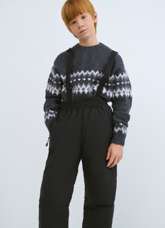 Утеплённые брюки на лямках для мальчиков