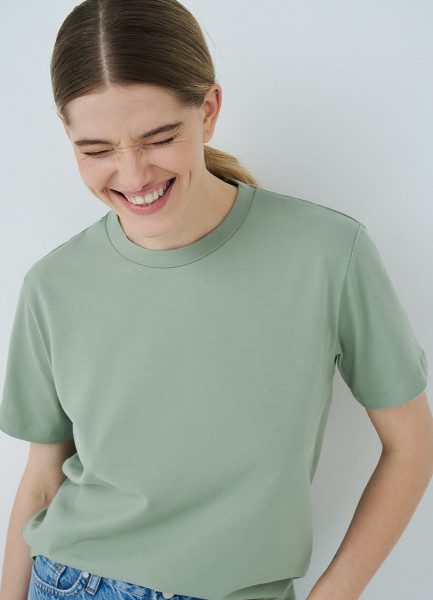 Базовая футболка, Зеленый O`Stin LT6661O02-P6 - фото 4