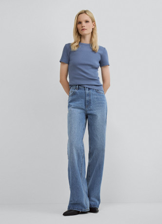 Широкие джинсы с высокой посадкой