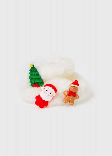 Пушистые новогодние резинки для девочек, 3 шт. 32139500299 Белый, размер Б, р, фото 3