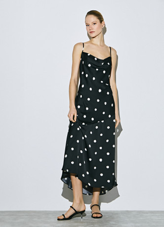 Платье-комбинация в горох