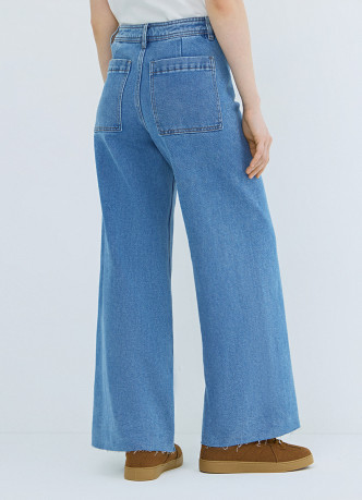 Укороченные широкие джинсы