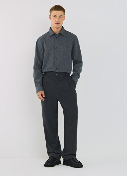 Широкие брюки из смесовой шерсти Серый 4599₽