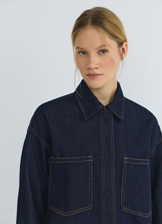 Джинсовая куртка-рубашка