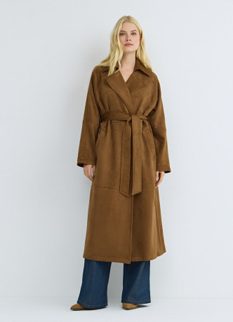 Тренч из искусственной замши
