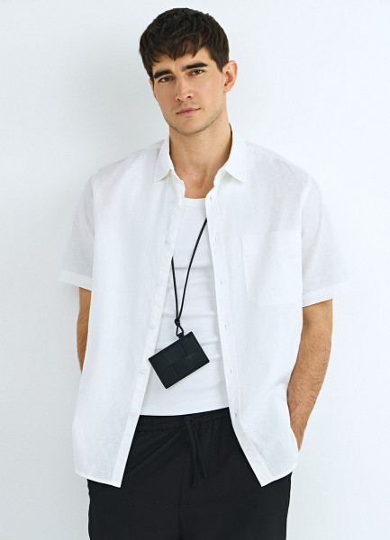 Рубашка изо льна и хлопка, Белый