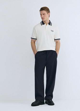 Поло из хлопка с принтом