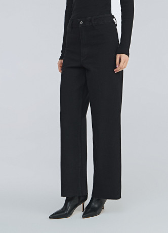 Укороченные широкие джинсы