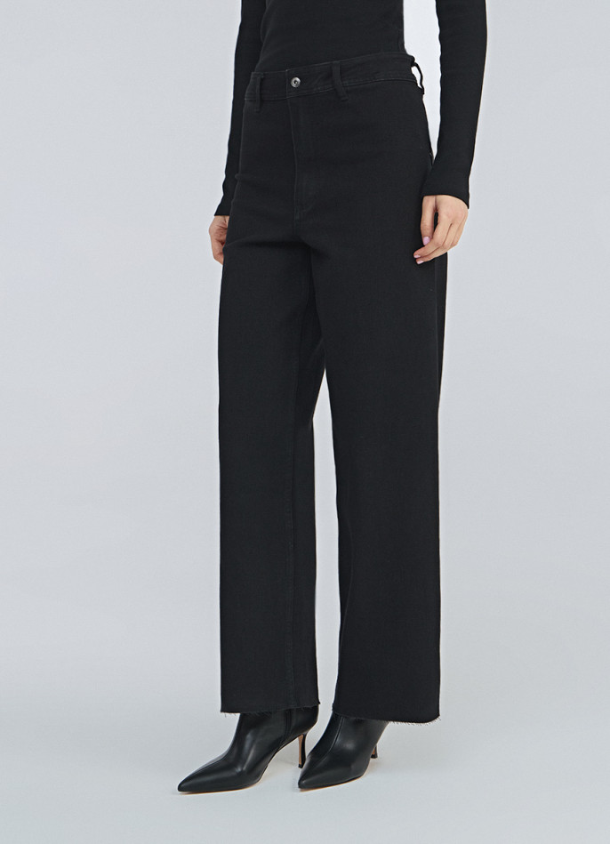 Укороченные широкие джинсы