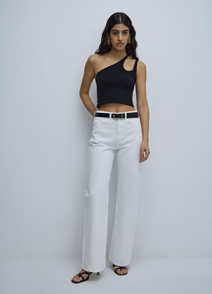 Широкие джинсы, Белый O`Stin LP4669O02-02, размер 46
