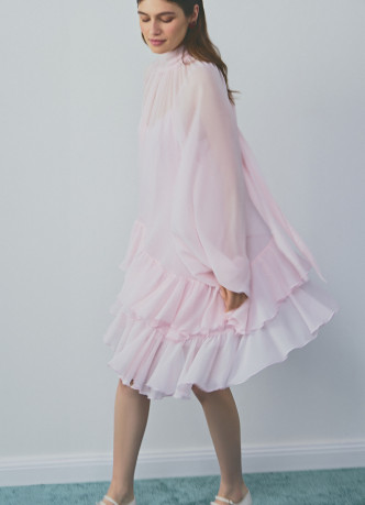 Платье мини с рюшами