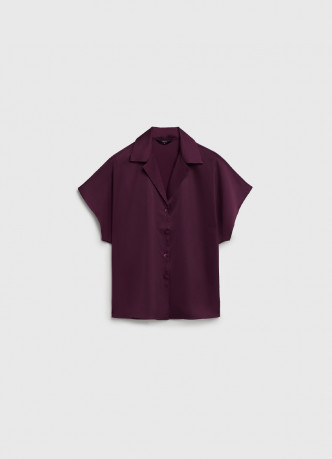 Сатиновая блузка с коротким рукавом