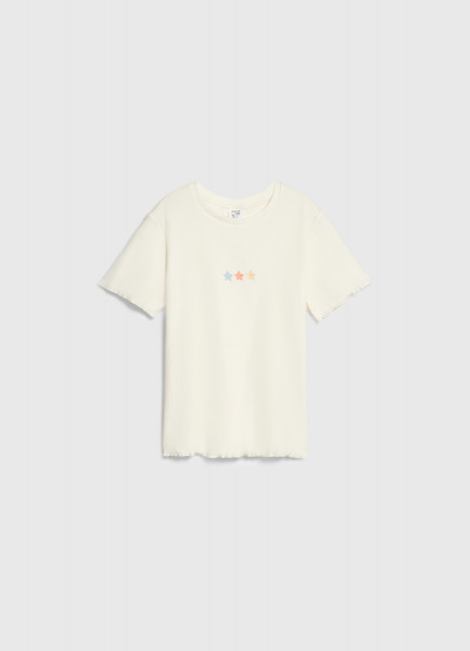 Футболка в рубчик для девочек, Белый