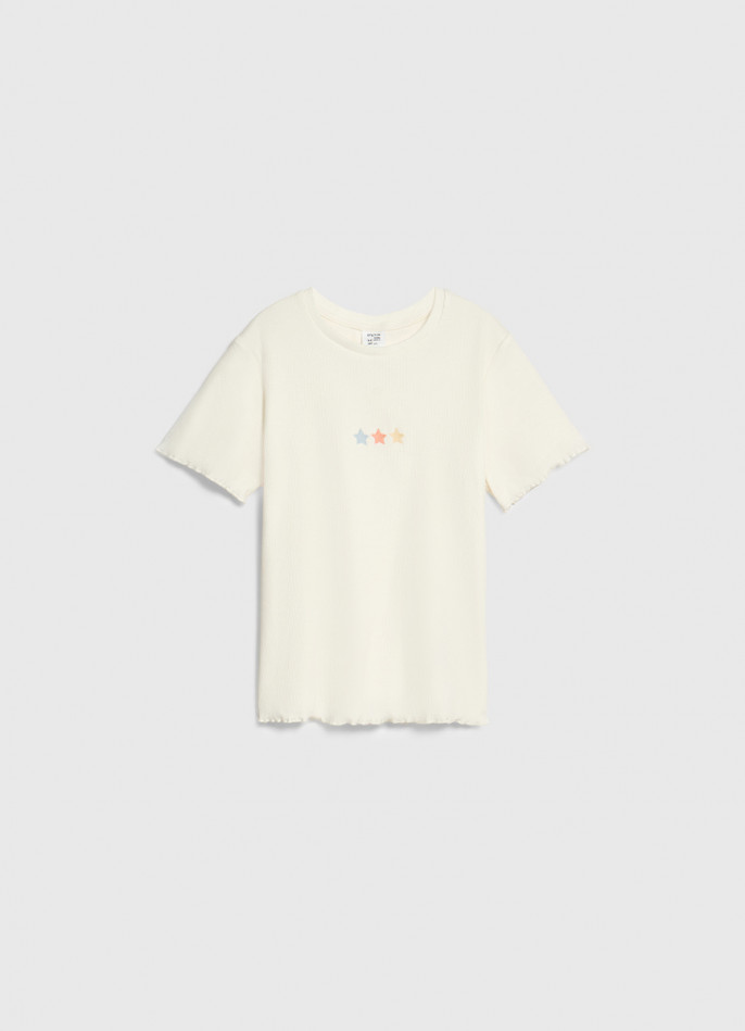 Футболка в рубчик для девочек