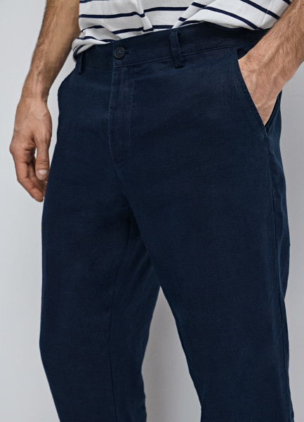 Льняные брюки, Синий O`Stin MP46ACO02-68, размер 50 - фото 5