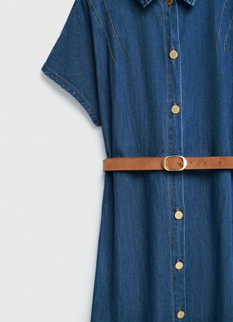 Платье-рубашка из денима