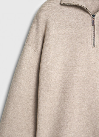 Джемпер с воротником-стойкой на молнии