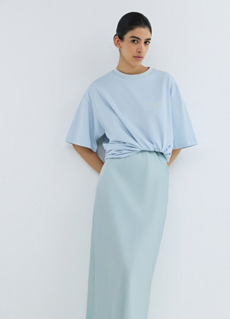 Сатиновая юбка миди А-силуэта