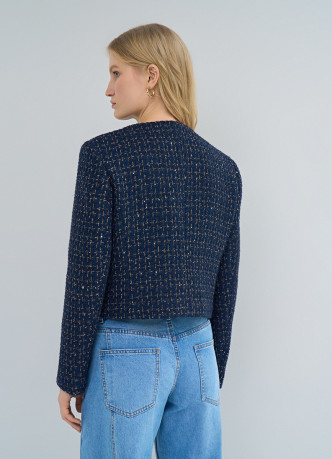 Укороченный жакет из твида