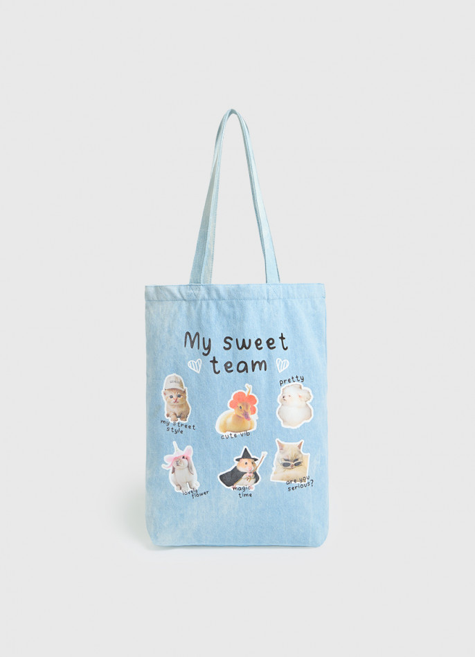 Сумка-шоппер из денима для девочек