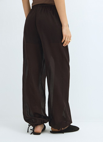 Брюки с эластичным поясом и завязками