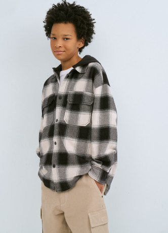 Куртка-рубашка с капюшоном для мальчиков