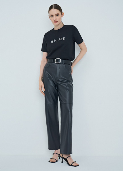 

Футболка со стразами, Черный