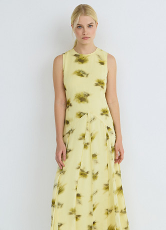 Платье из шифона с принтом