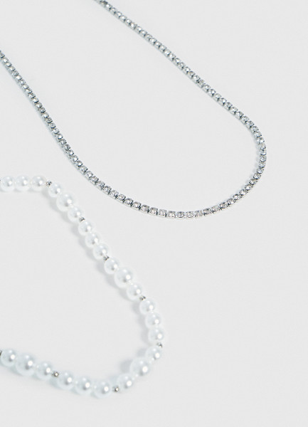 Колье, 2 шт. 32045860299 Серебряный, размер Б, р, фото 3