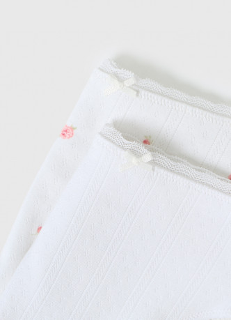 Трусы-танга из трикотажа пуантель с принтом, 2 шт.