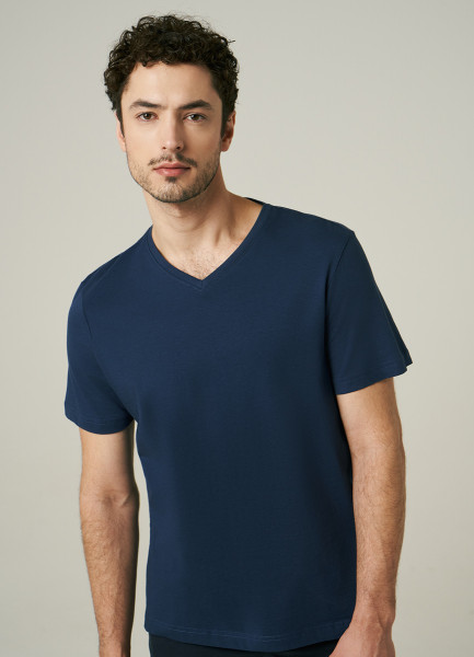 Базовая футболка с V-образным вырезом, Синий O`Stin MT6613O02-66 - фото 4