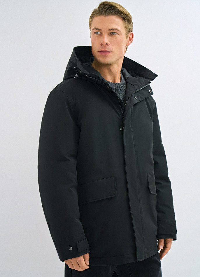 Утеплённая парка с капюшоном