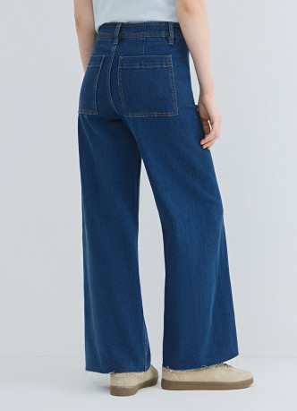 Укороченные широкие джинсы