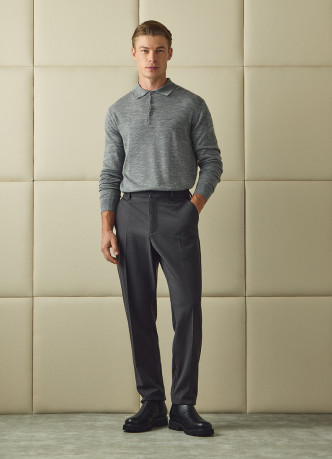 Джемпер поло из шерсти мериноса