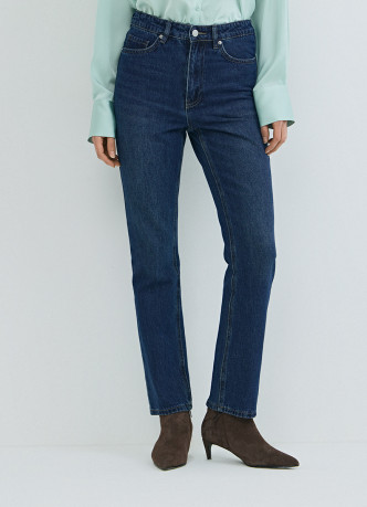 Прямые джинсы с высокой посадкой