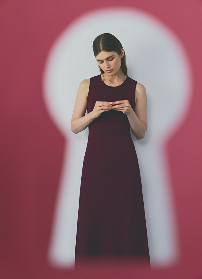 Вязаное платье с расклёшенной юбкой