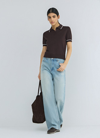 Базовый джемпер поло с коротким рукавом