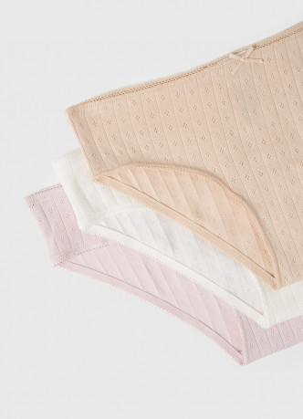 Трусы-слипы с кружевом для девочек, 3 шт.