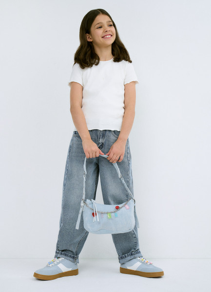 Футболка в рубчик для девочек Белый 799₽